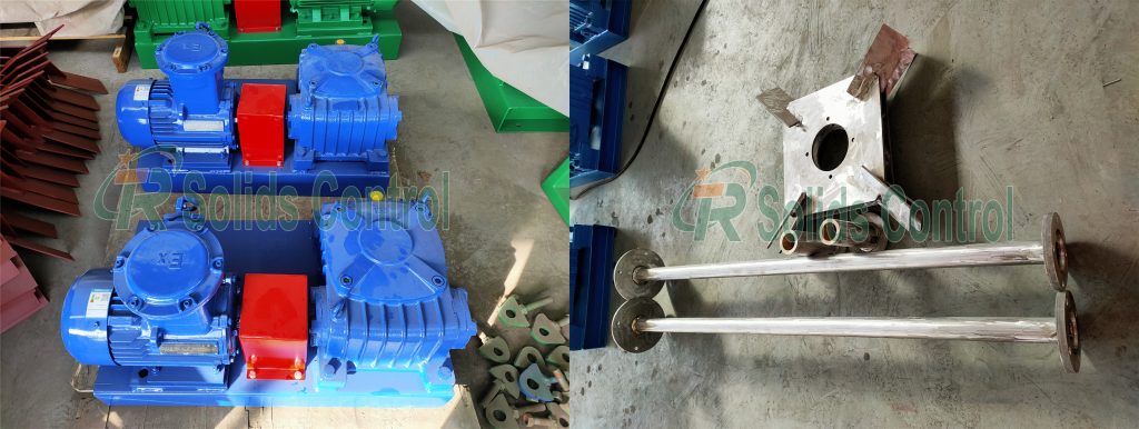 Coupling type mud agitator with stainless steel shaft and impeller.